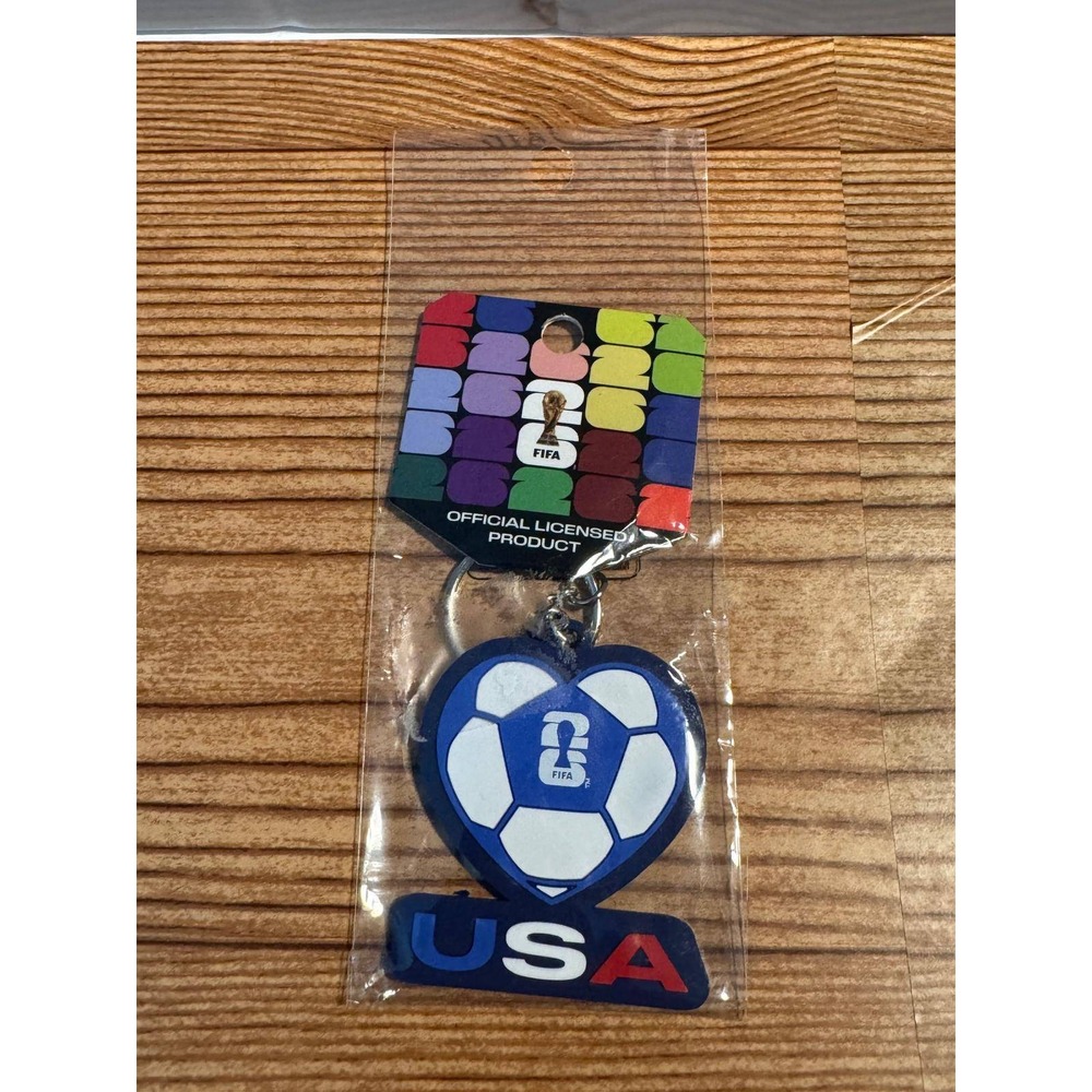FIFA World Cup 2026 USA Keychain Official Licensed Soccer Heart KCF26USABLG4